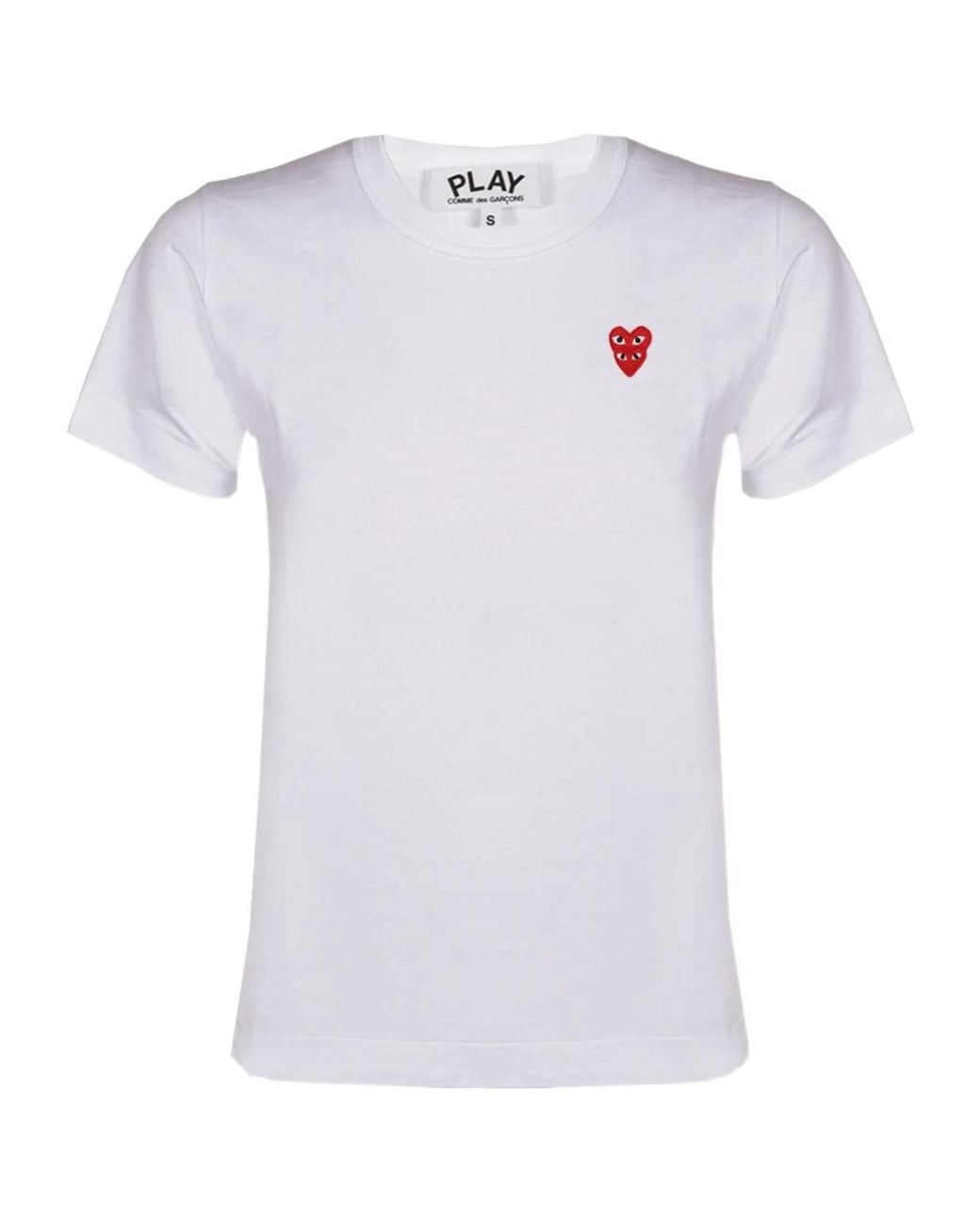 COMME DES GARÇONS PLAY White Crew-Neck Short-Sleeve T-Shirt for men