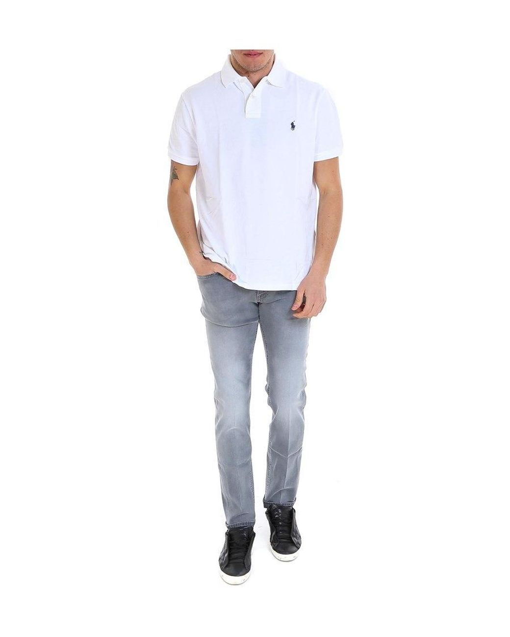 Polo Ralph Lauren White Classic Embroidered Polo Shirt for men