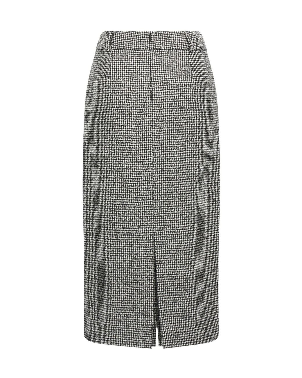Ermanno Scervino Gray High Waist Back-Slit Midi Skirt