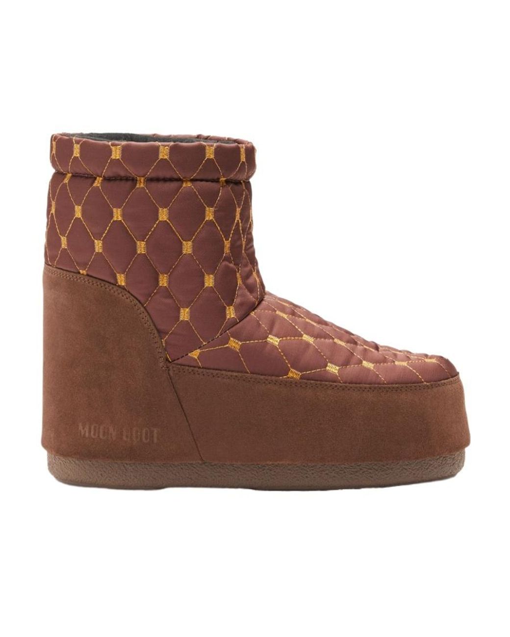 Moon Boot Brown Icon Low Quilted Slip-On Boots