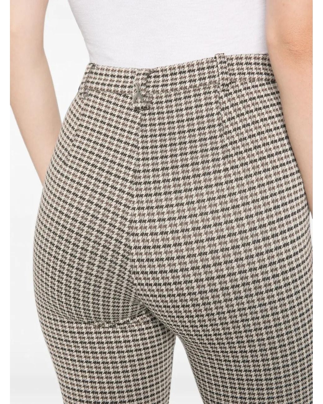 Patrizia Pepe Gray Slim-Fit Trousers With Houndstooth Pattern