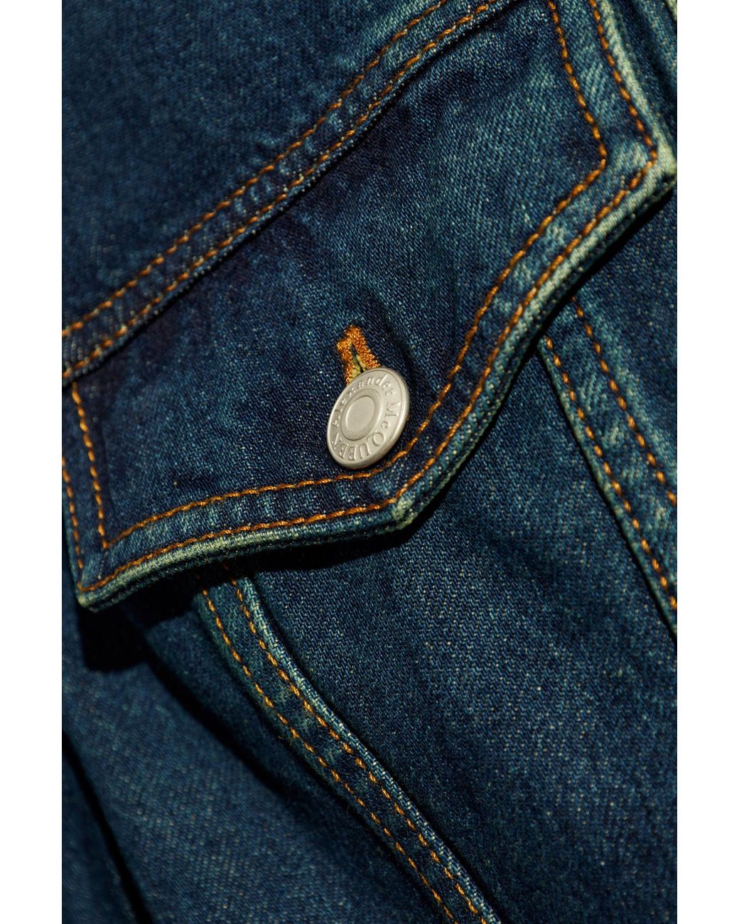 McQueen Blue Buttoned Denim Jacket