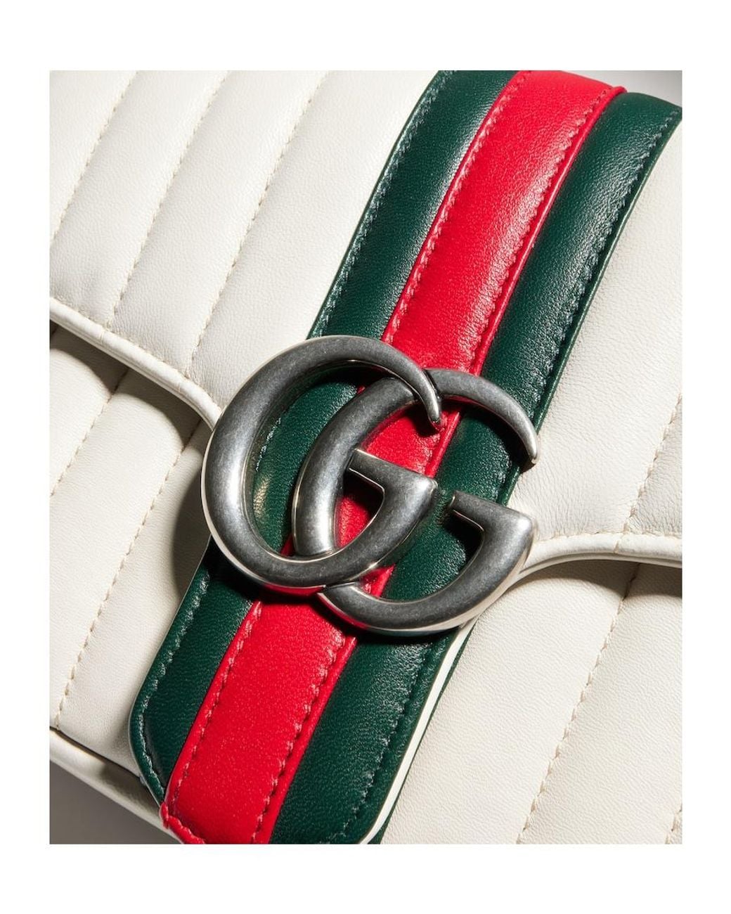 Gucci White Jetset Gg Marmont Medium Shoulder Bag