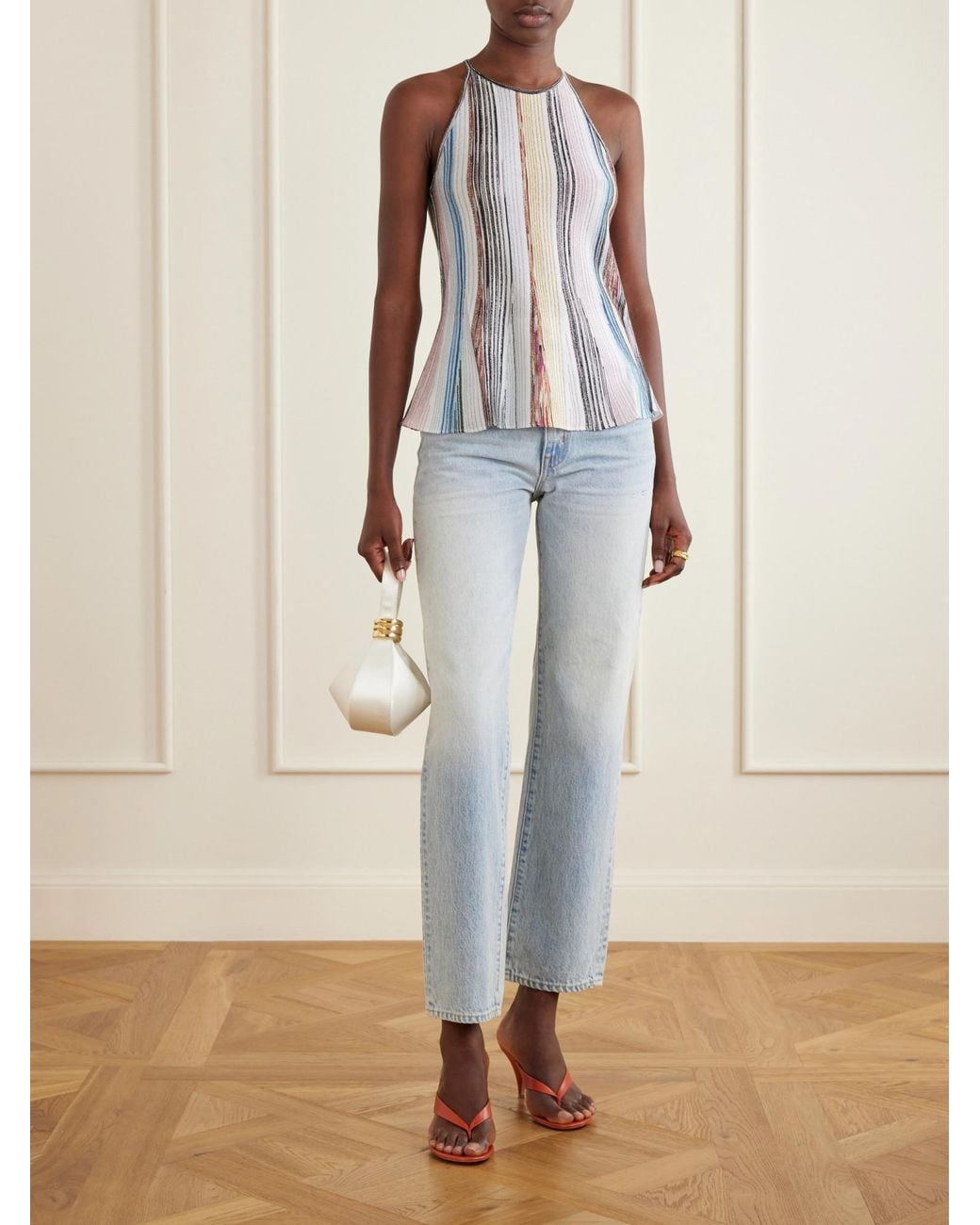 Missoni Multicolor Striped Crochet-Knit Tank