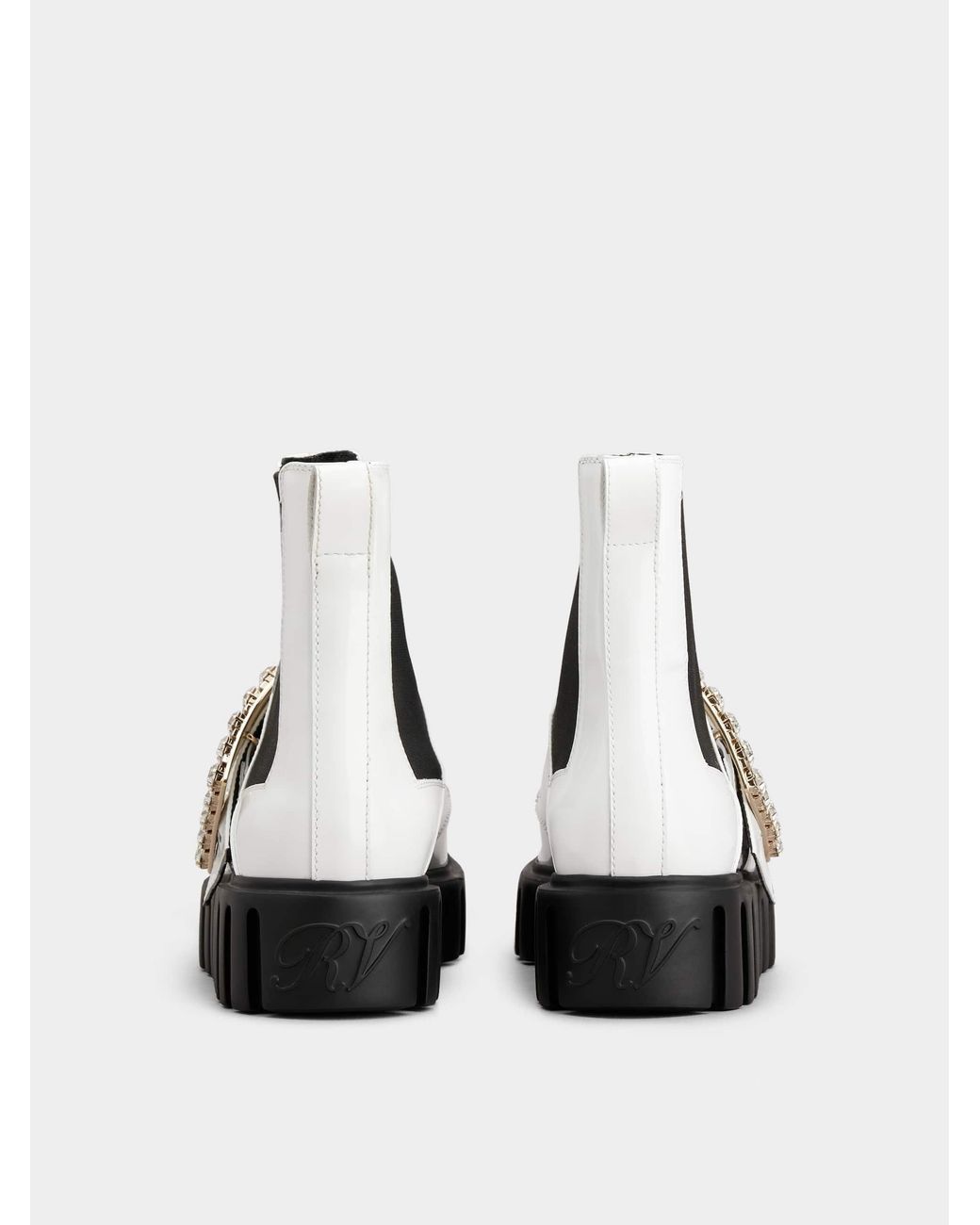 Roger Vivier Black Viv' Go-Thick Strass Buckle Chealsea Ankle Boots