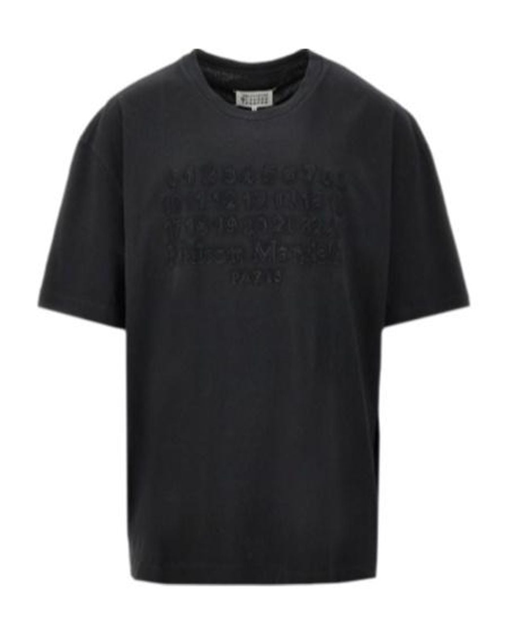 Maison Margiela Black Numbers-Motif Crewneck T-Shirt for men