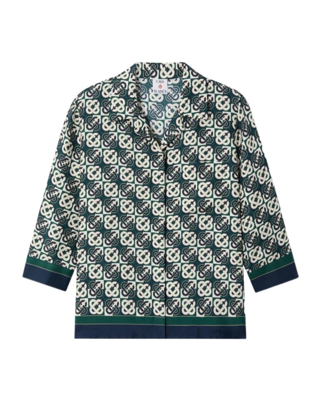 Casablanca Green Monogram-Print Shirt Pajama