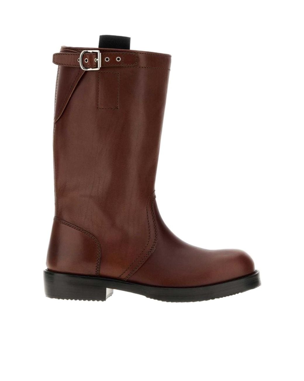 Dries Van Noten Brown Buckled Mid-Calf Boots