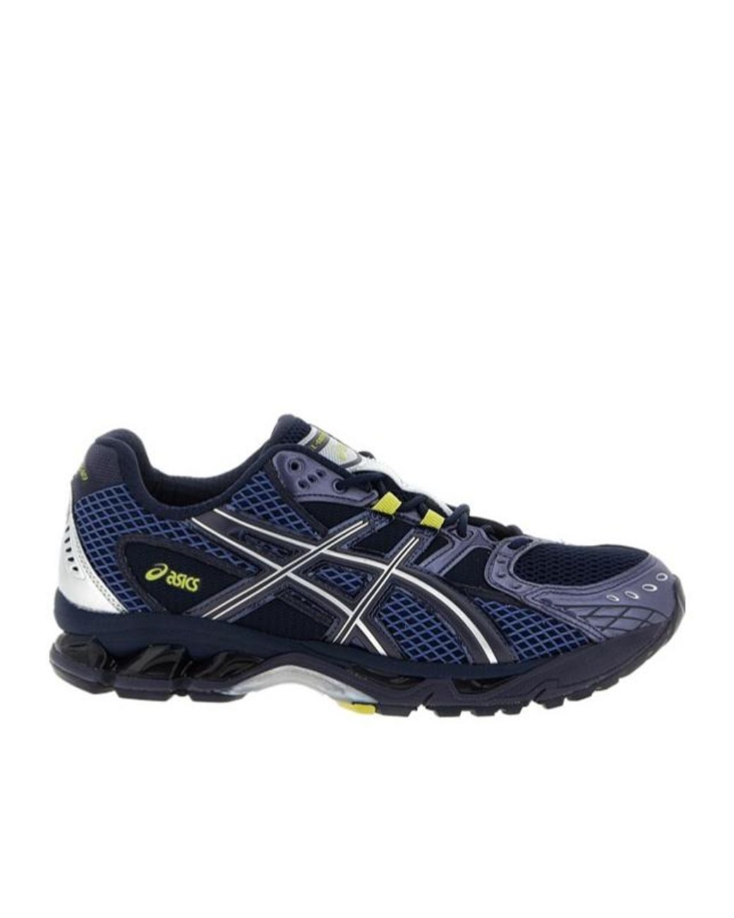 Asics Blue Metallic Rubber-Trimmed Mesh Sneakers