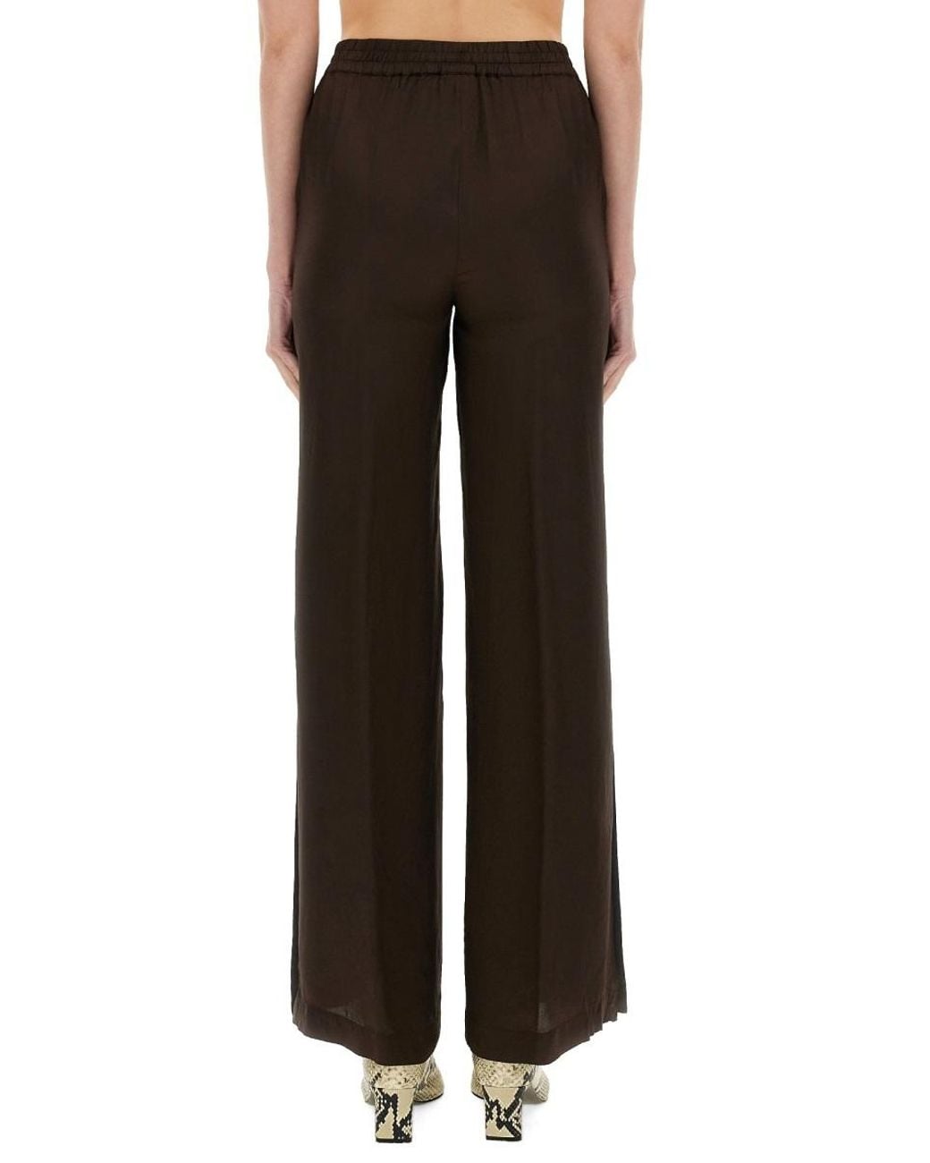 Aspesi Brown Elasticated Waistband Straight Trousers