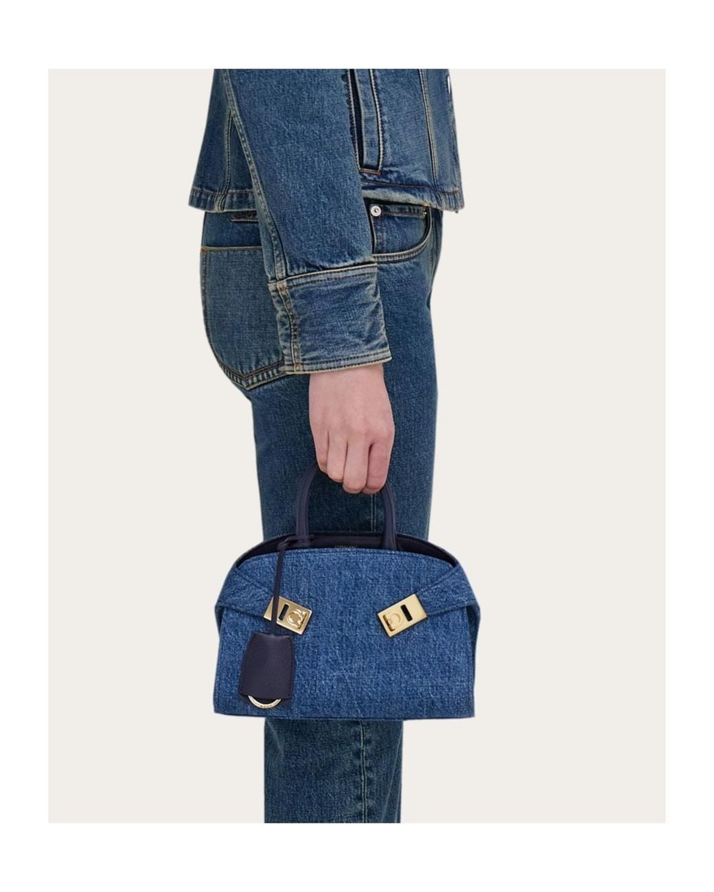 Ferragamo Blue Hug Handbag (Xs)