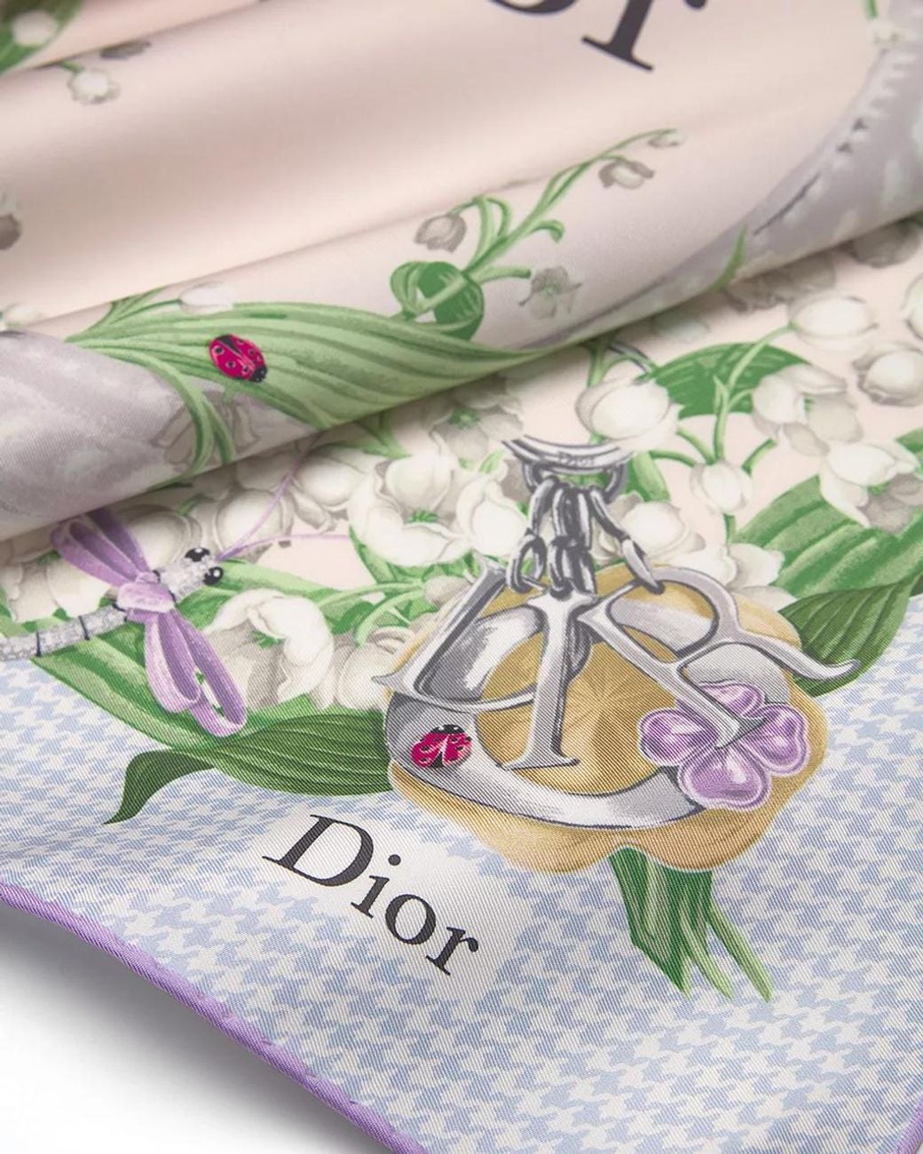 Dior White Lucky Médaillon 90 Square Scarf