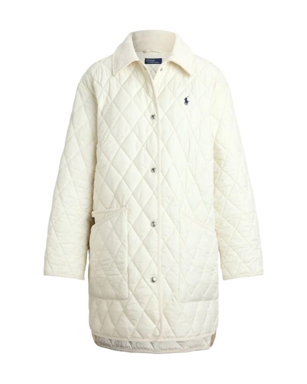 Polo Ralph Lauren White Quilted Slim-Fit Cotton Coat