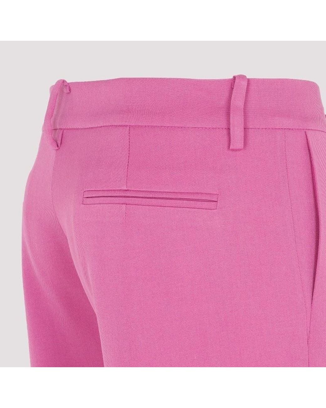 Magda Butrym Pink Mid-Rise Straight-Leg Trousers