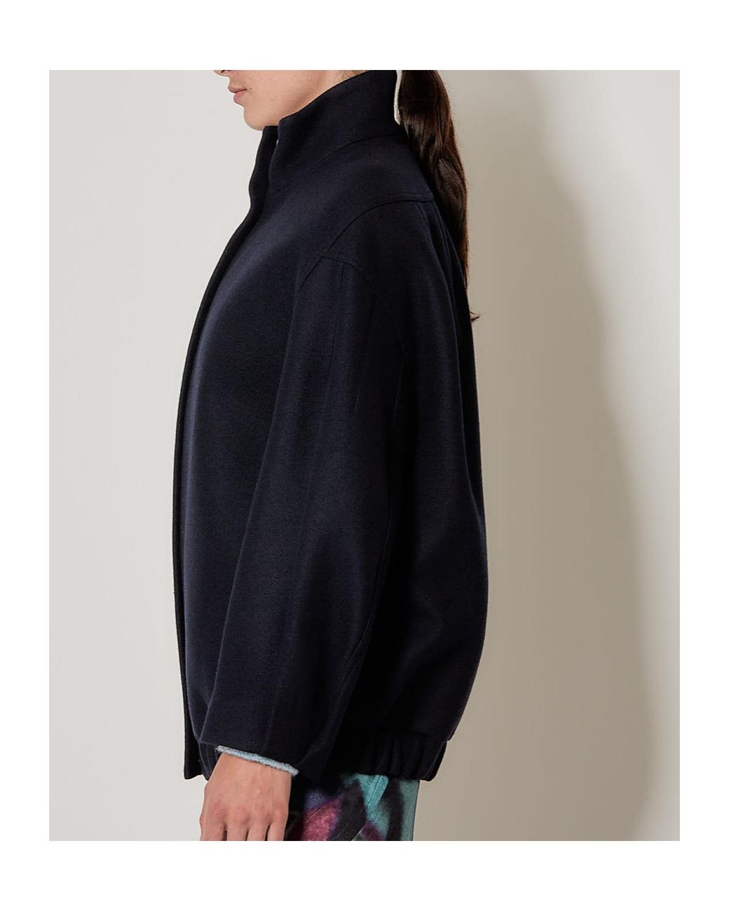 Dries Van Noten Blue High-Neck Jacket