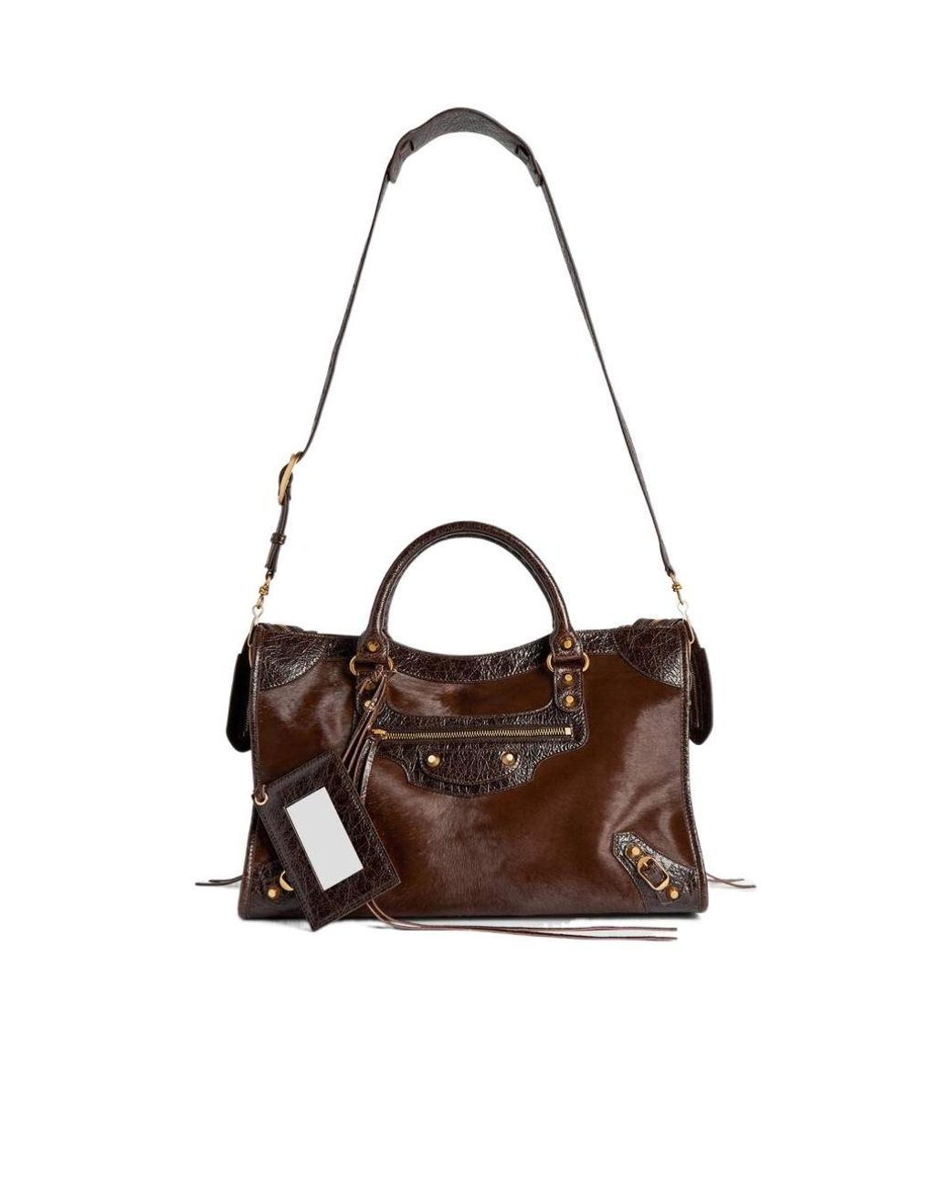Balenciaga Brown Classic Studded Tote Bag