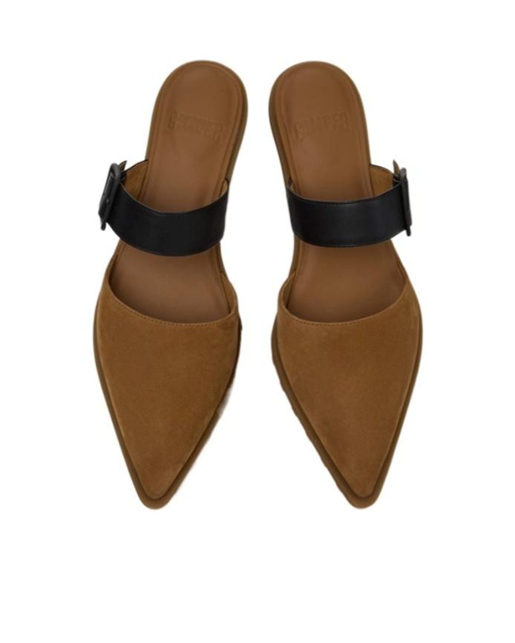 Camper Brown Anita Leather Semi-Open Shoes