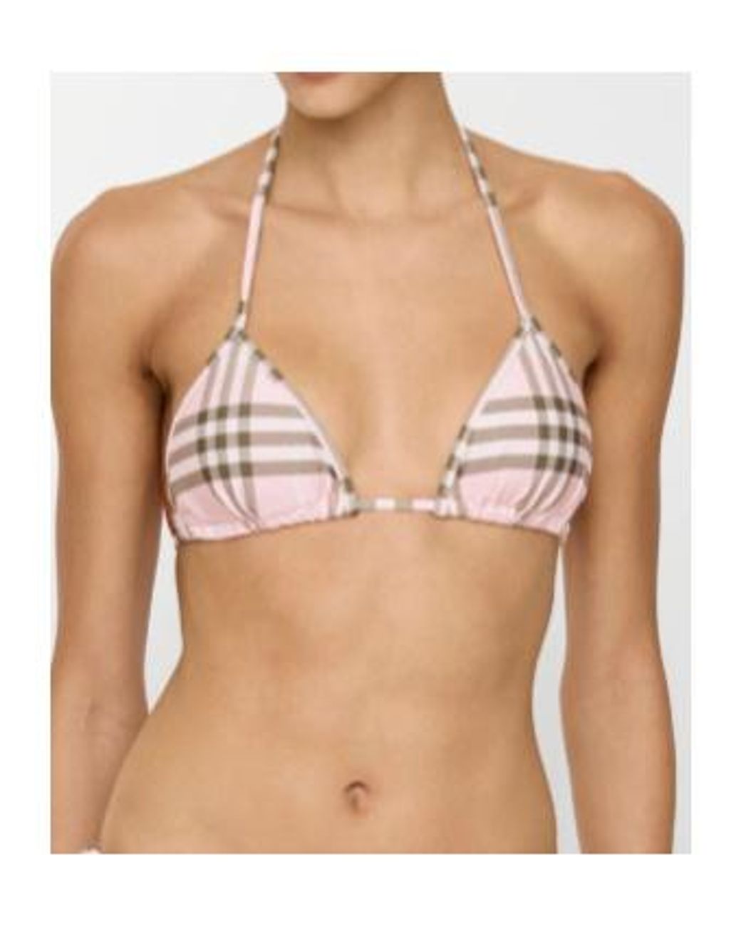 Burberry Pink Checked Bikini Top