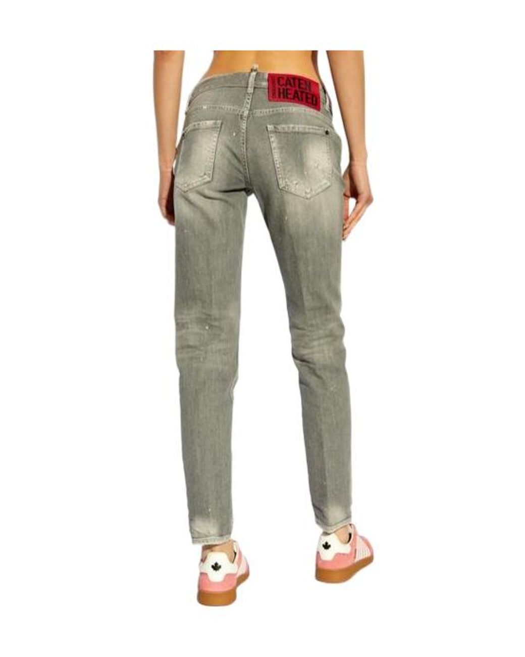 DSquared² Green Distressed Straight-Leg Jeans