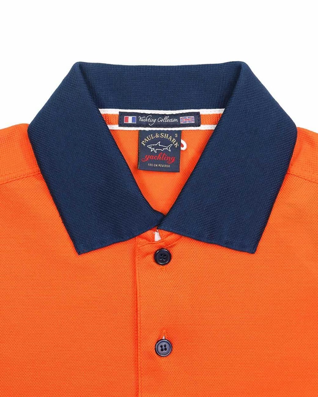 Paul & Shark Orange Logo Polo Shirt for men
