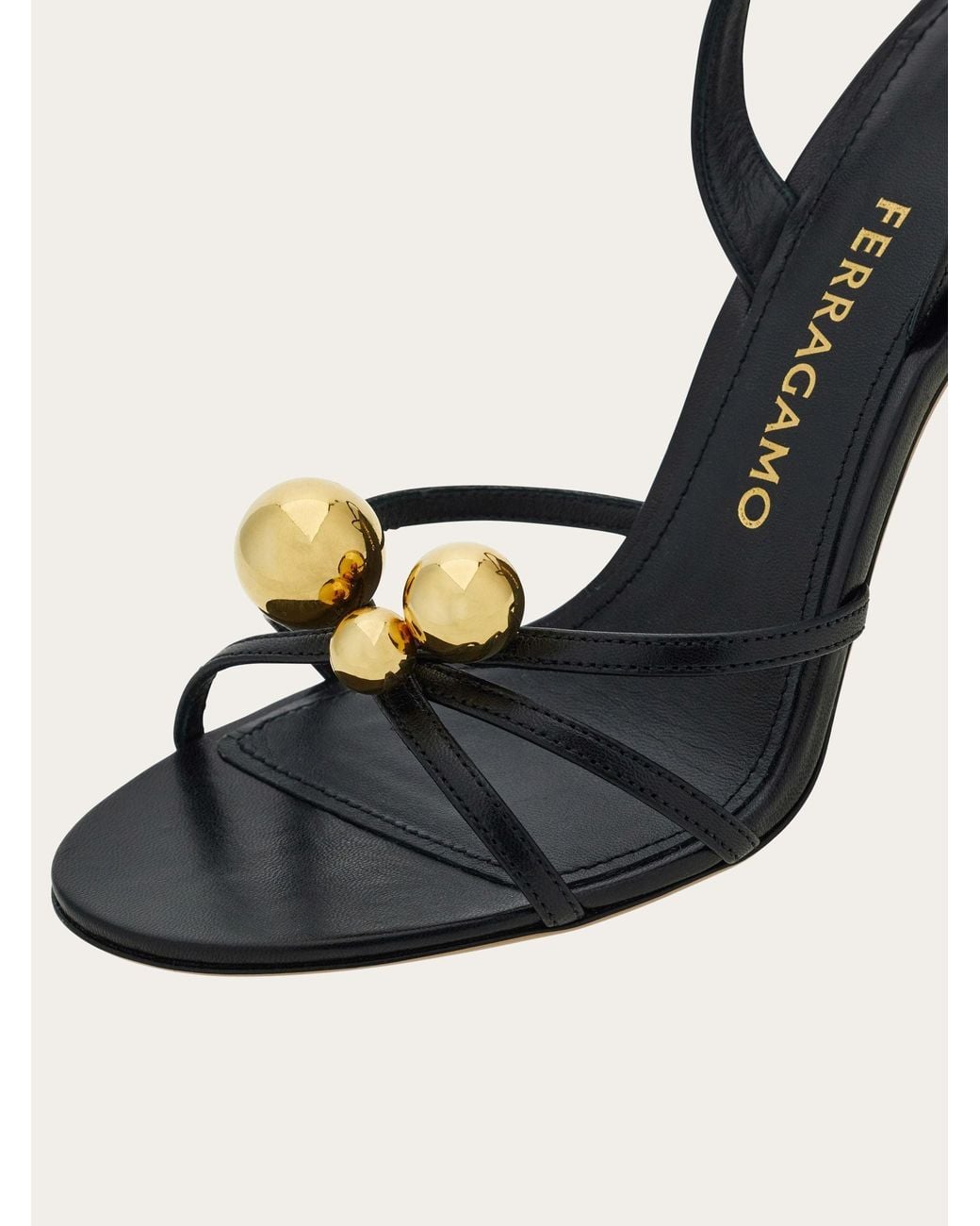 Ferragamo White Heeled Sandals "Karina"