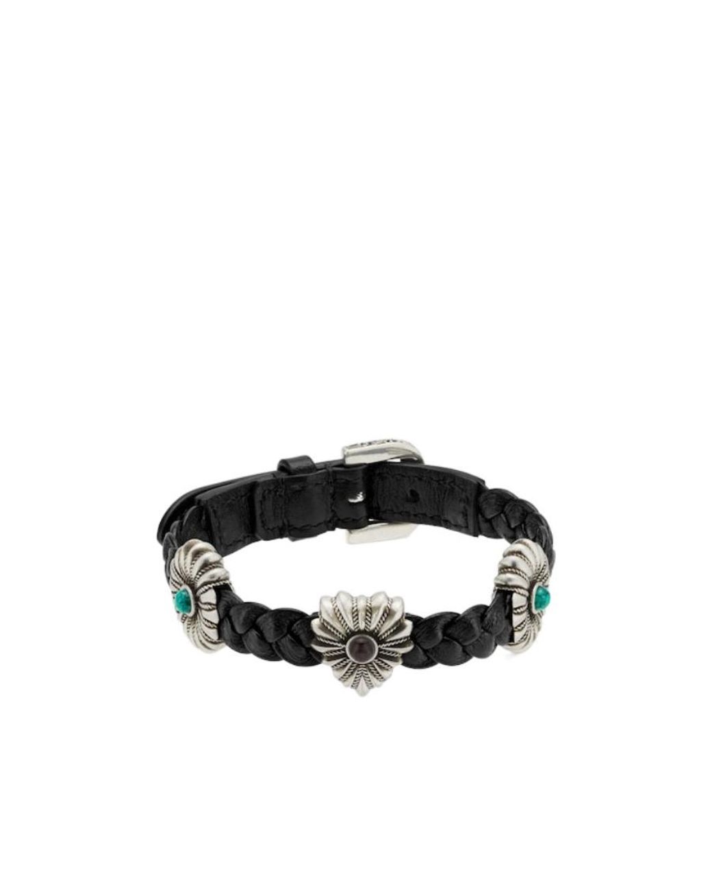 Gucci White Mutual Buckle Double G Flower Engraved Bracelet