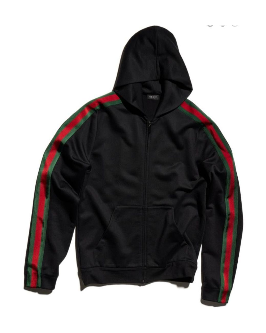 Gucci Black Silk Cotton Jersey Zip Jacket With Web for men