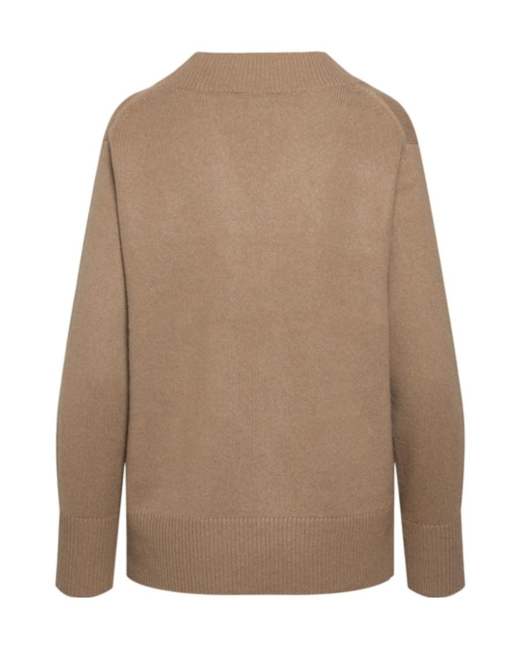 Vince Brown Rib Trim V-Neck Tunic