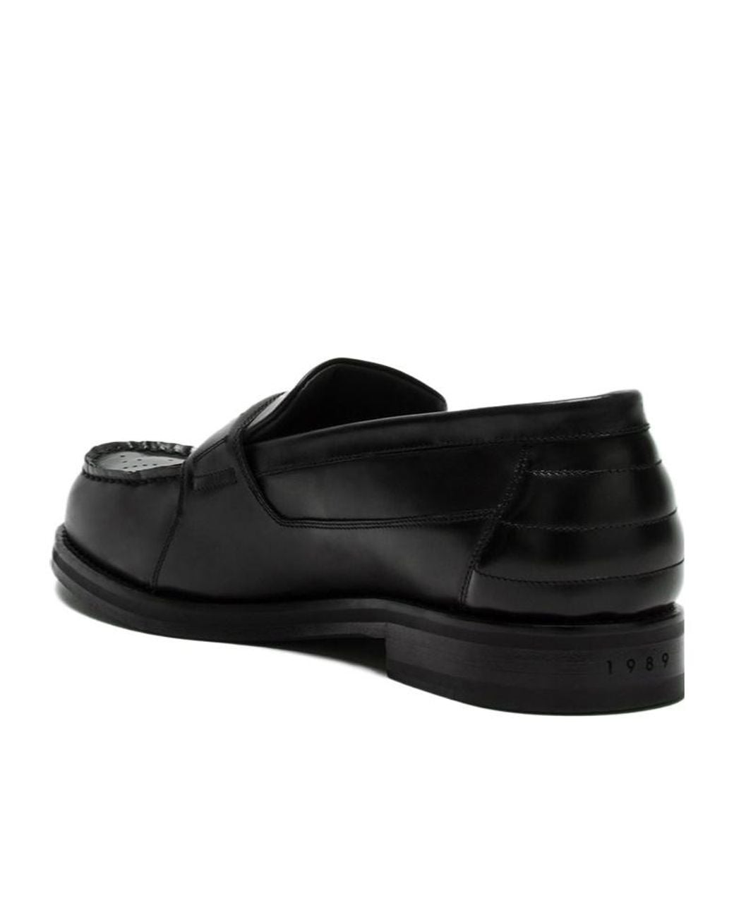 1989 STUDIO Black Perforated Loafers for men