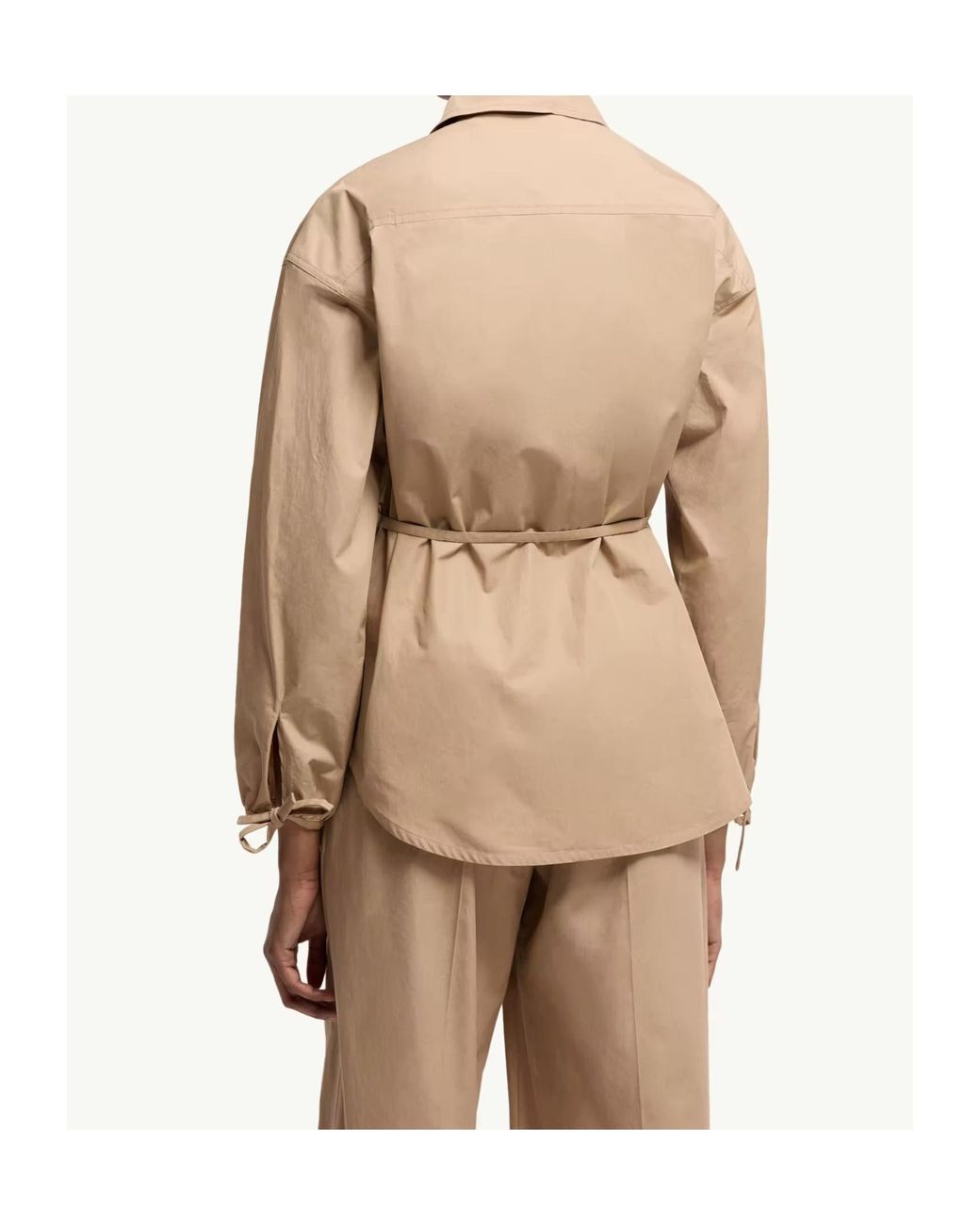 Moncler Natural Logo Patch Zipped Shirt Jacket