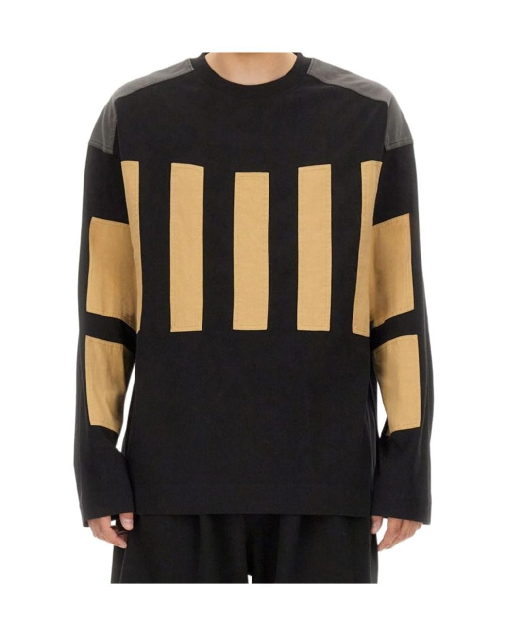 Dries Van Noten Black Patch Detailed Crewneck Sweatshirt for men