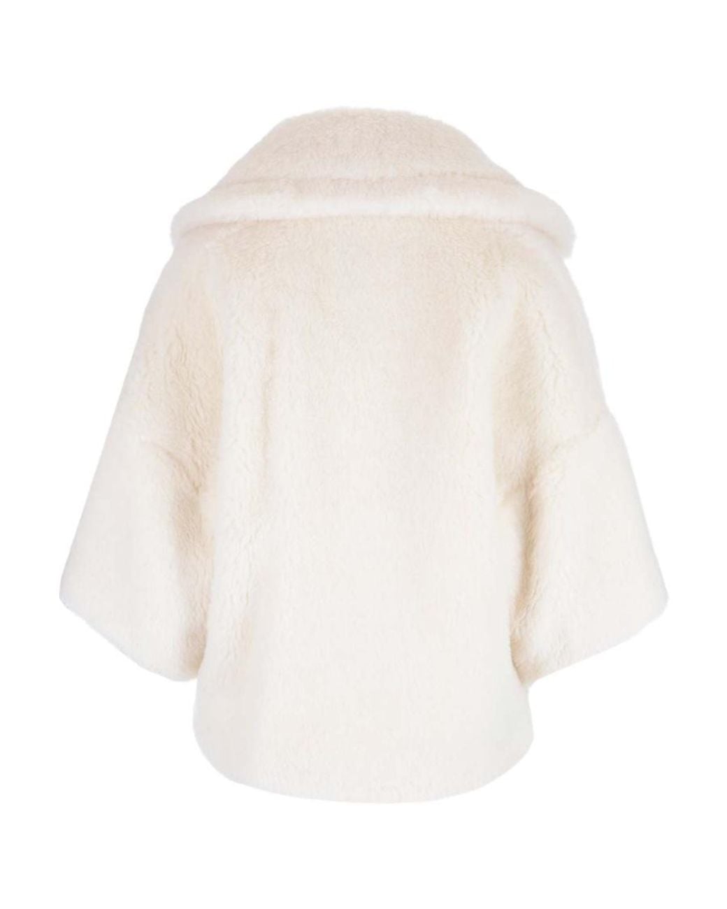Max Mara White Lapel Logo Coat