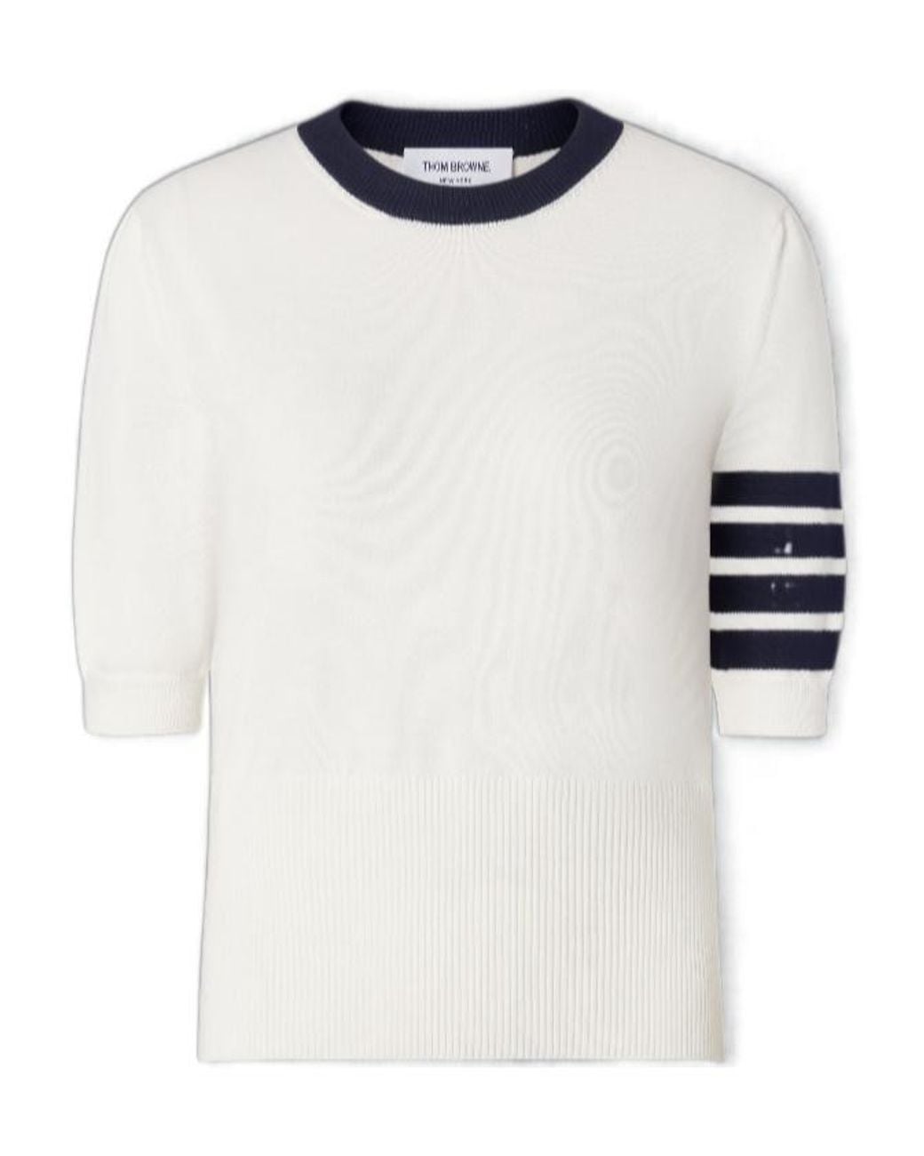 Thom Browne White Jersey Hector Intarsia 4-Bar T-Shirt