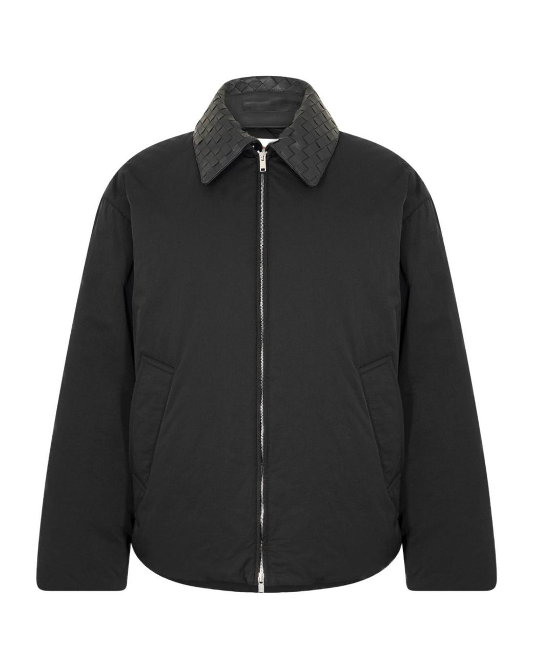Bottega Veneta Black Tech Hip Length Long Sleeve Medium Puffer Jacket for men