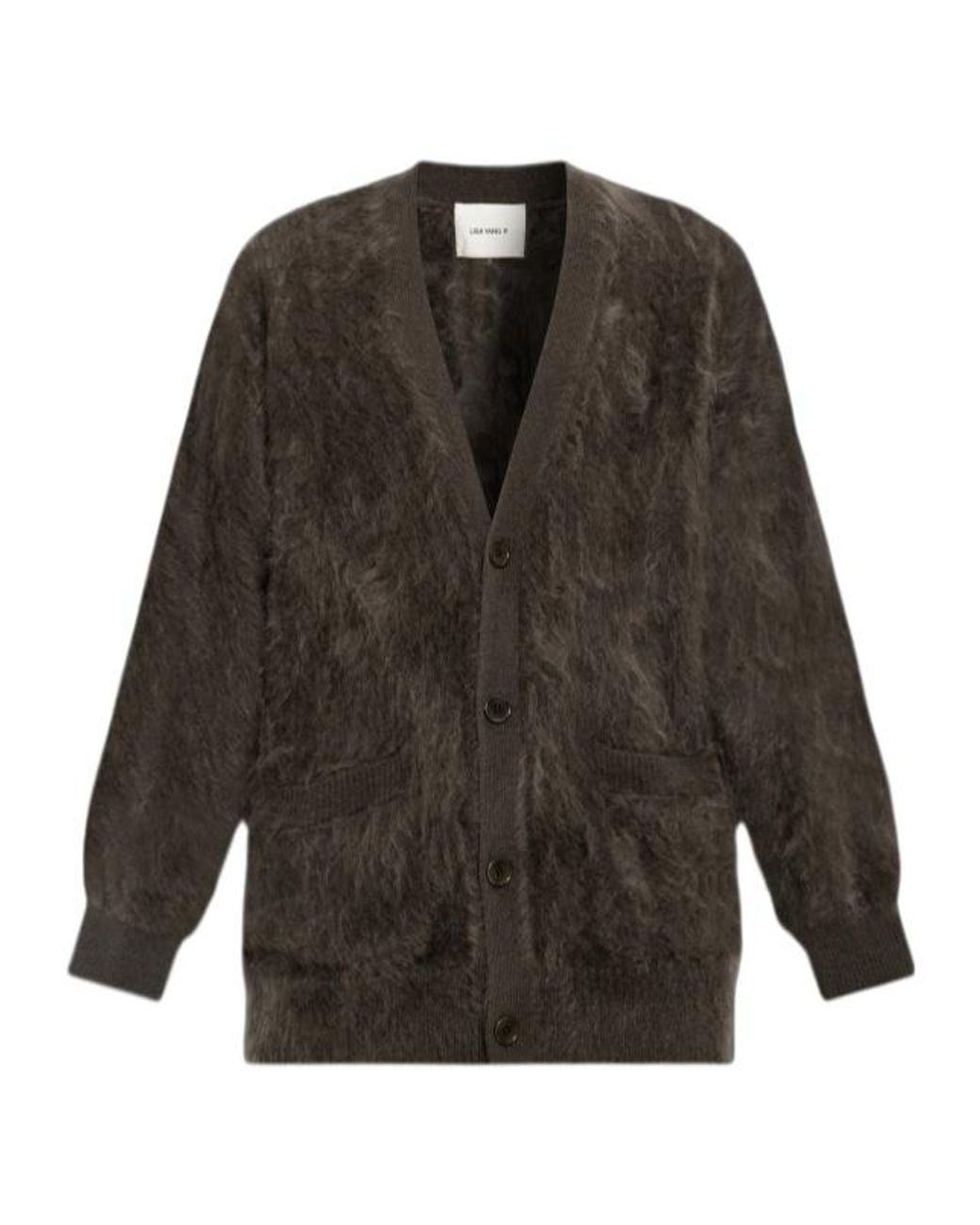 Lisa Yang Gray Devean Brushed Knit Cardigan for men