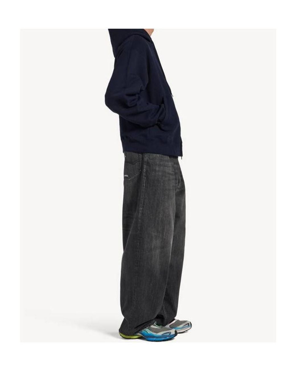 Balenciaga Blue Masking Tape Oversized Zip-Up Hoodie for men