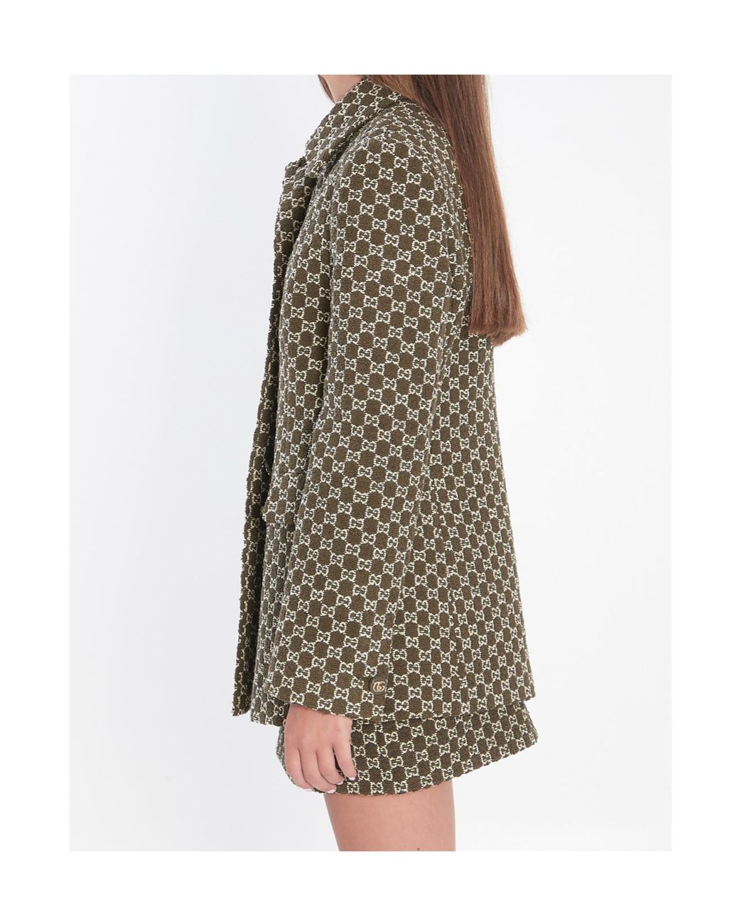 Gucci Green Gg Bouclé Cotton Jacket