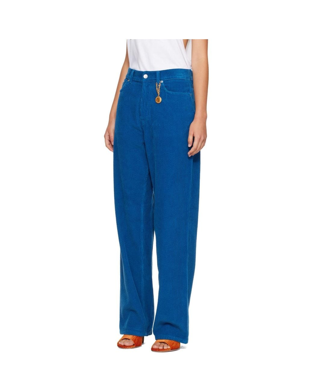 Stella McCartney Blue Straight-Leg Corduroy Casual Trousers