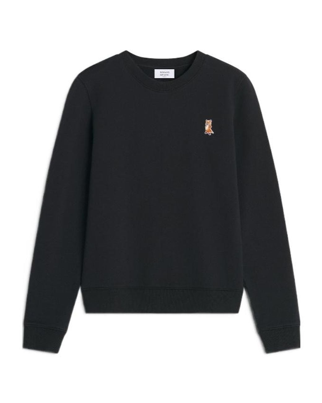 Maison Kitsuné Black Maison Kitsuné Logo-Patch Crewneck Sweatshirt
