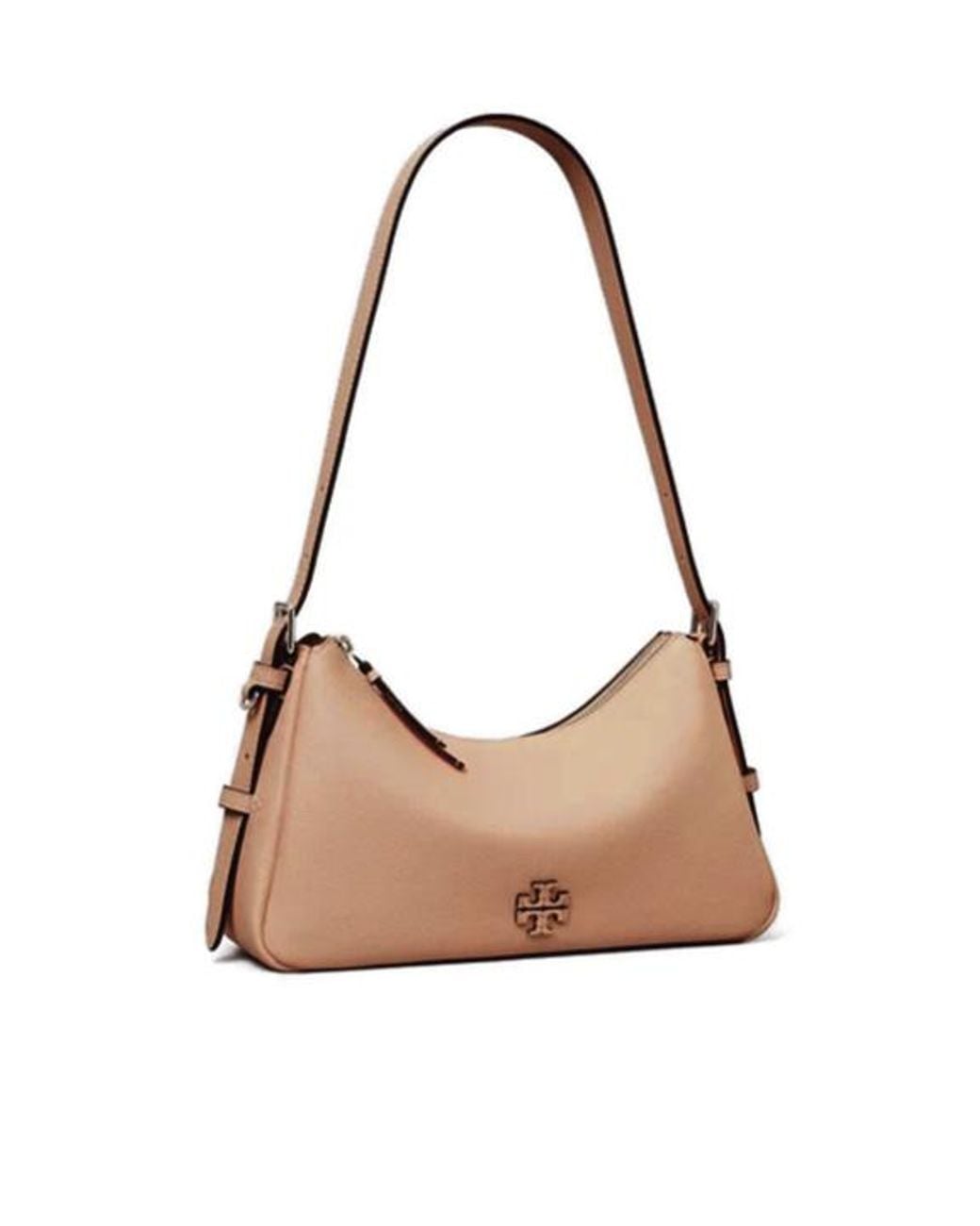 Tory Burch Natural Zippered Shoulder Bag