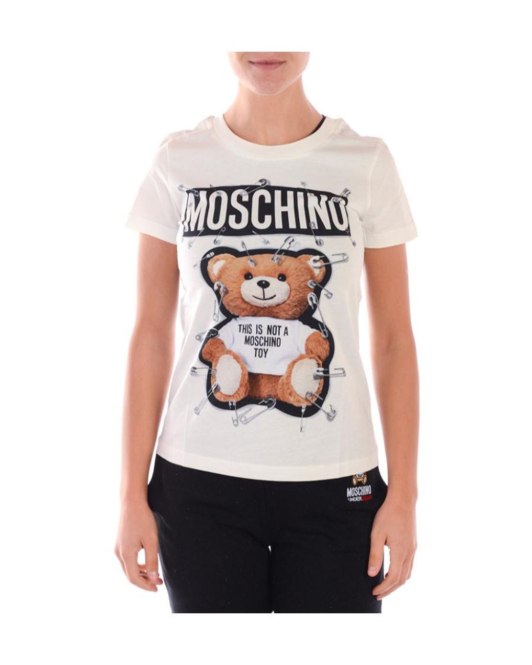 Moschino White Pattern Printed T-Shirt