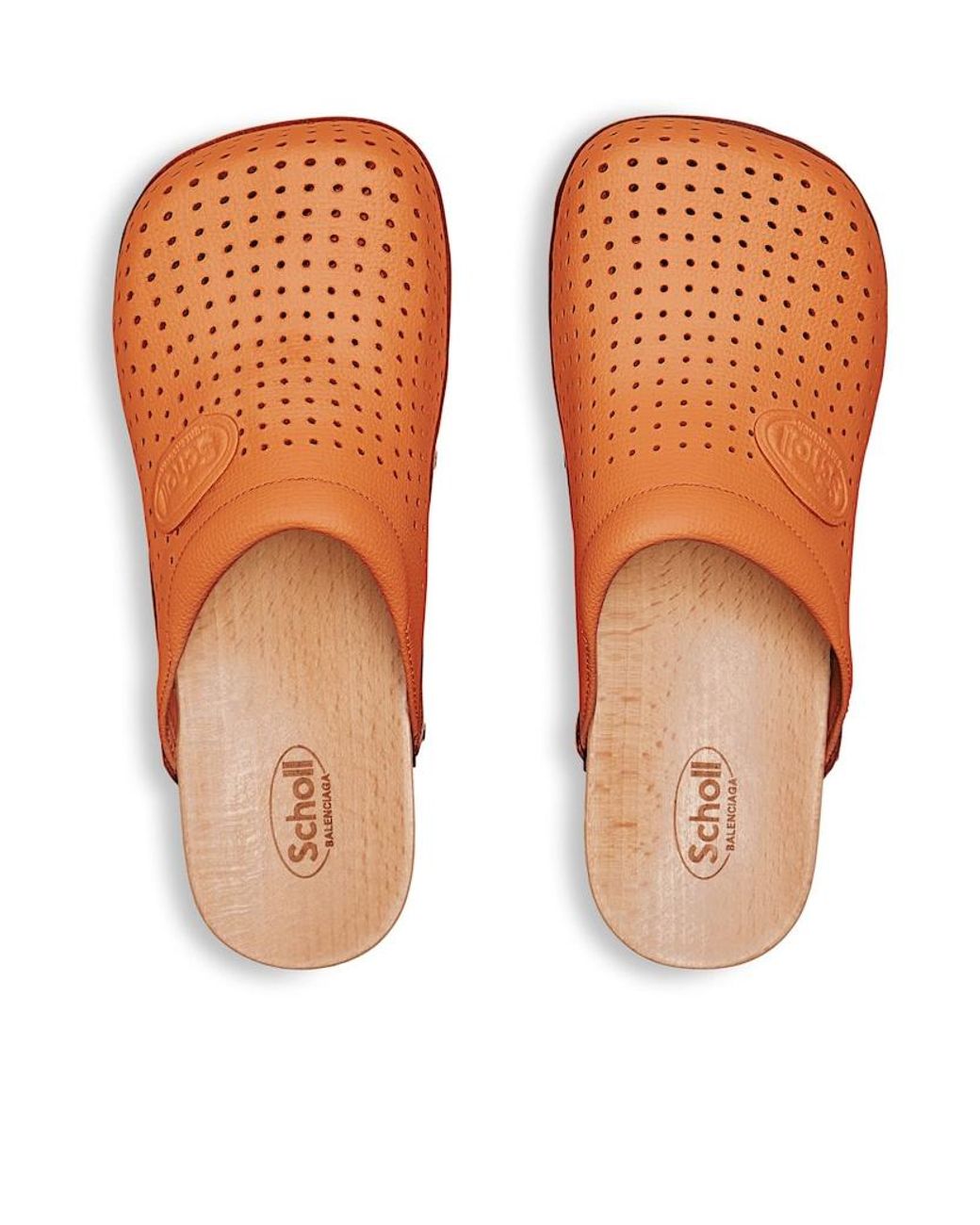 Balenciaga Orange X Scholl Square-Toe Clogs
