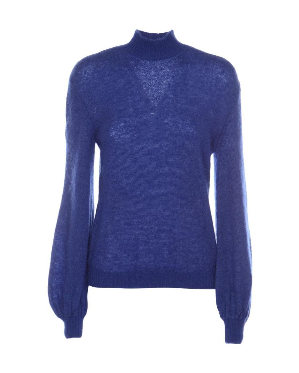 Alberta Ferretti Blue Turtleneck Knitted Jumper