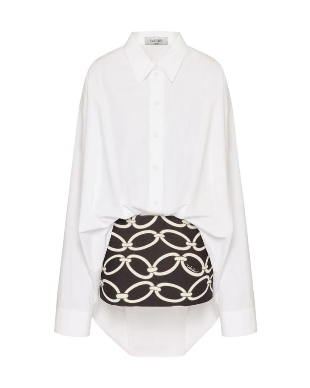 Valentino White Chain 1967 Long-Sleeved Mini Dress