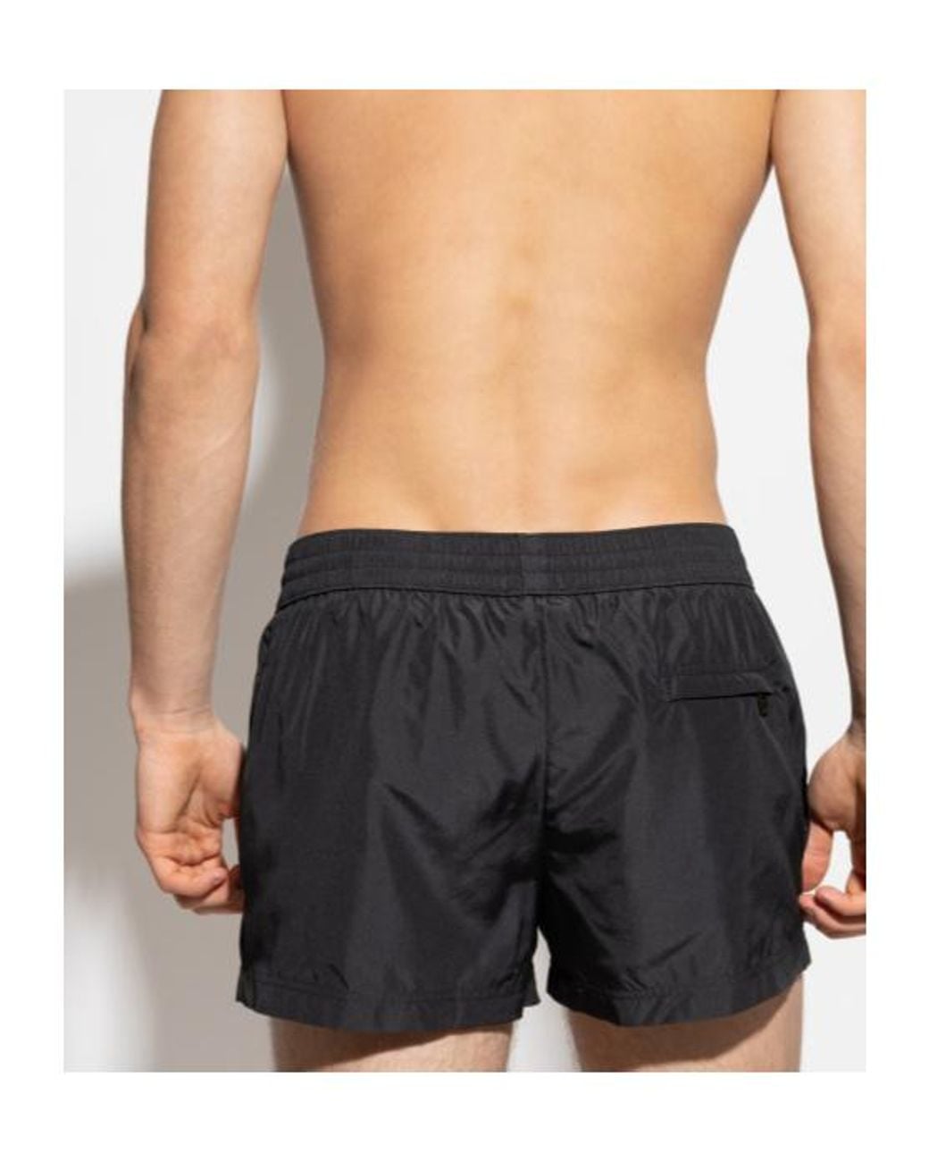 Dolce & Gabbana Black Elastic Waist Swim Boxer Shorts for men