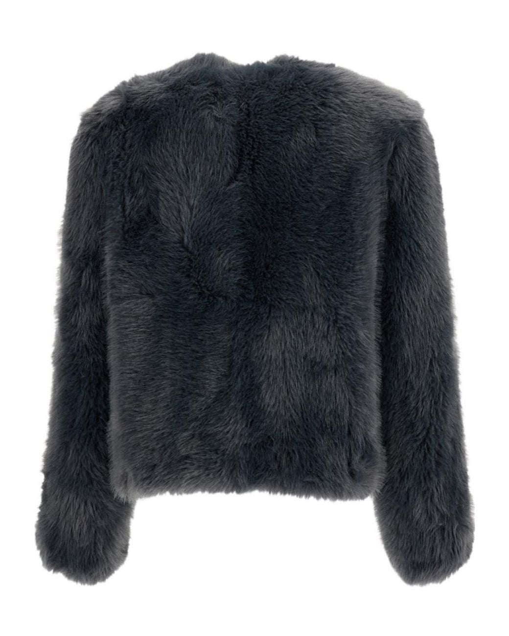 Stand Studio Blue Halle Faux-Fur Coat