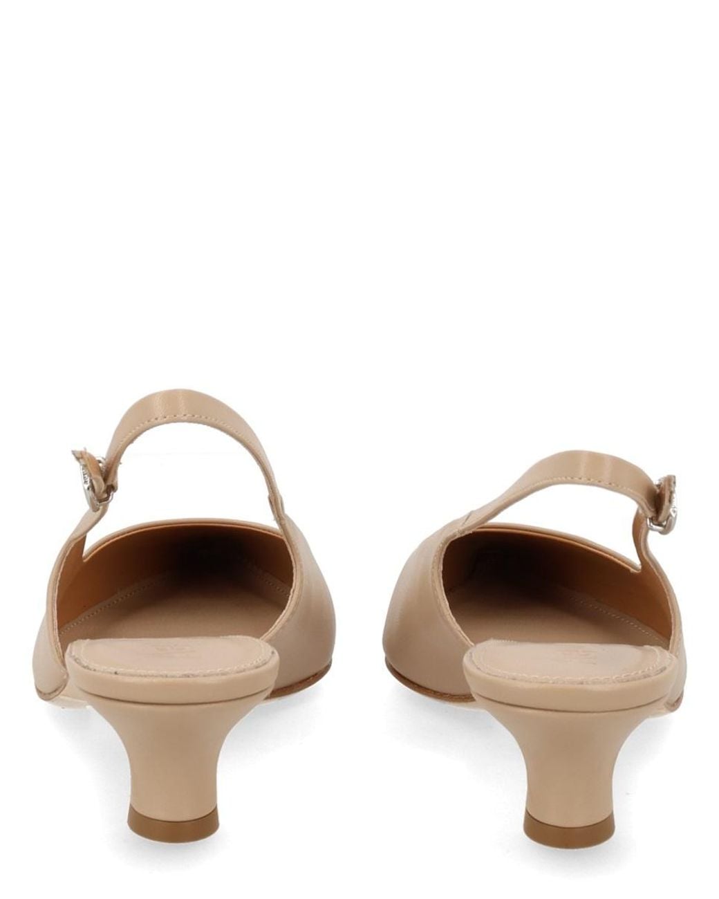 Aeyde Natural Pointed Toe Slingback Pumps
