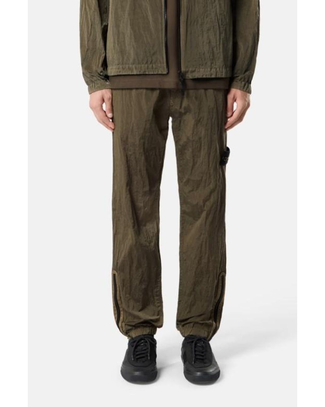 Stone Island Green Logo Patch Track Pants for men