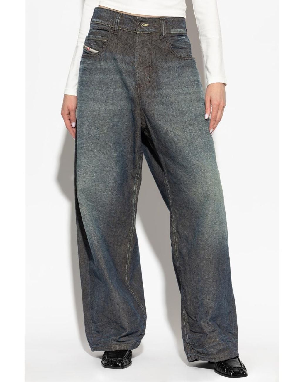 DIESEL Gray 1997 D-Enim-M Wide-Leg Jeans for men
