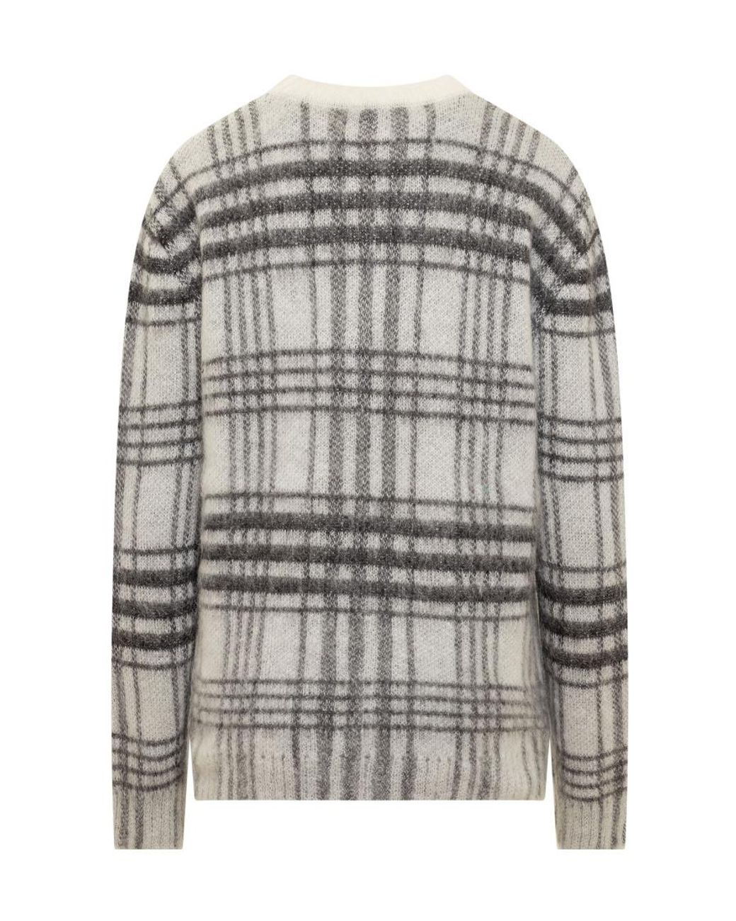 J.W. Anderson Gray Jw Anderson Logo Intarsia-Knit Checked Jumper